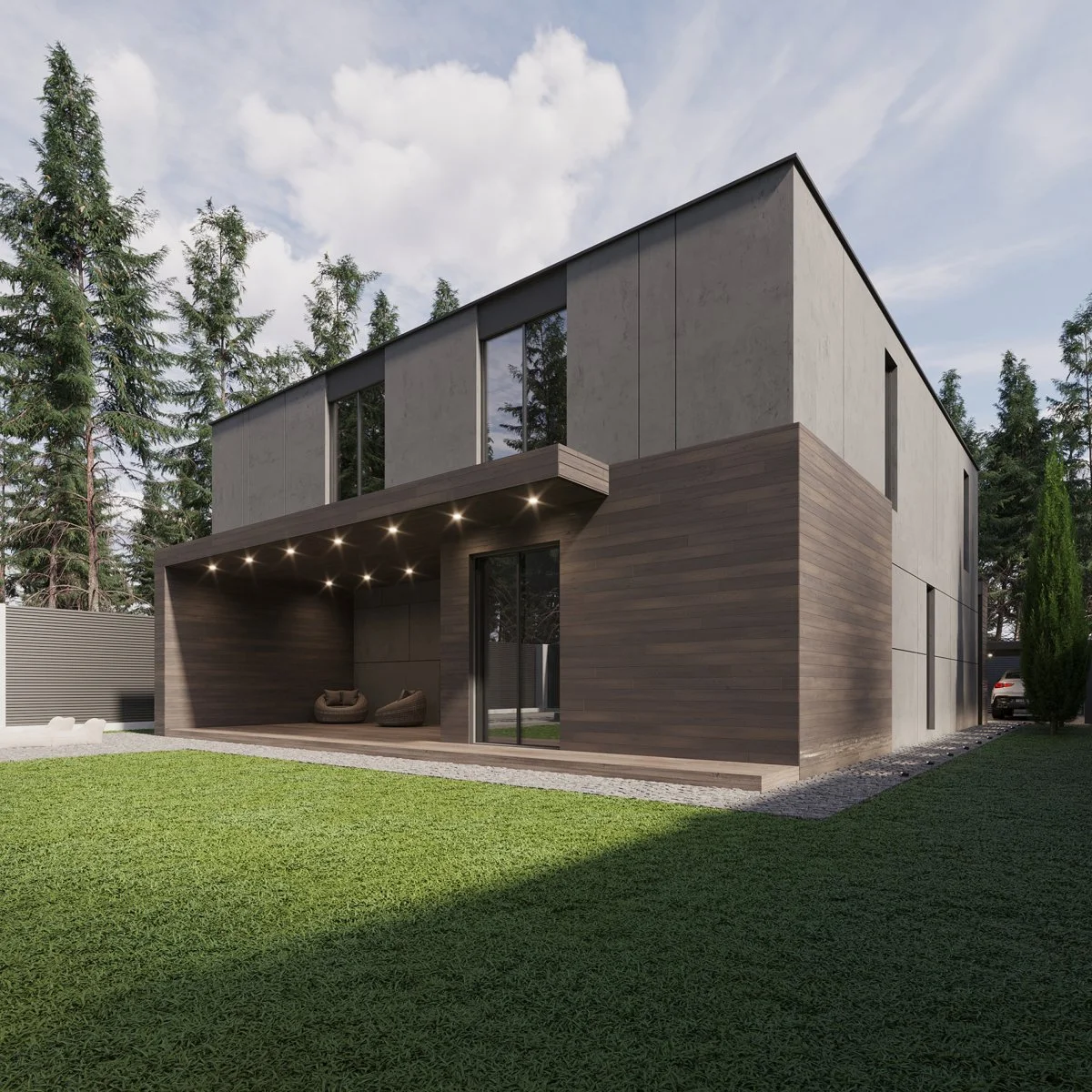 Частный коттедж 3д визуализация