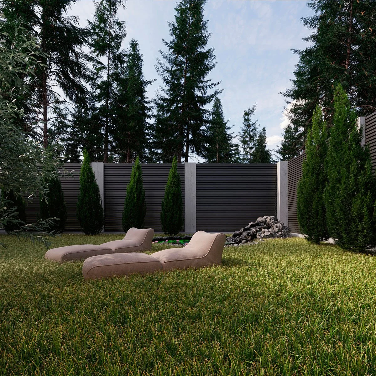 3D Визуализация пляжной мебели, курортной мебели