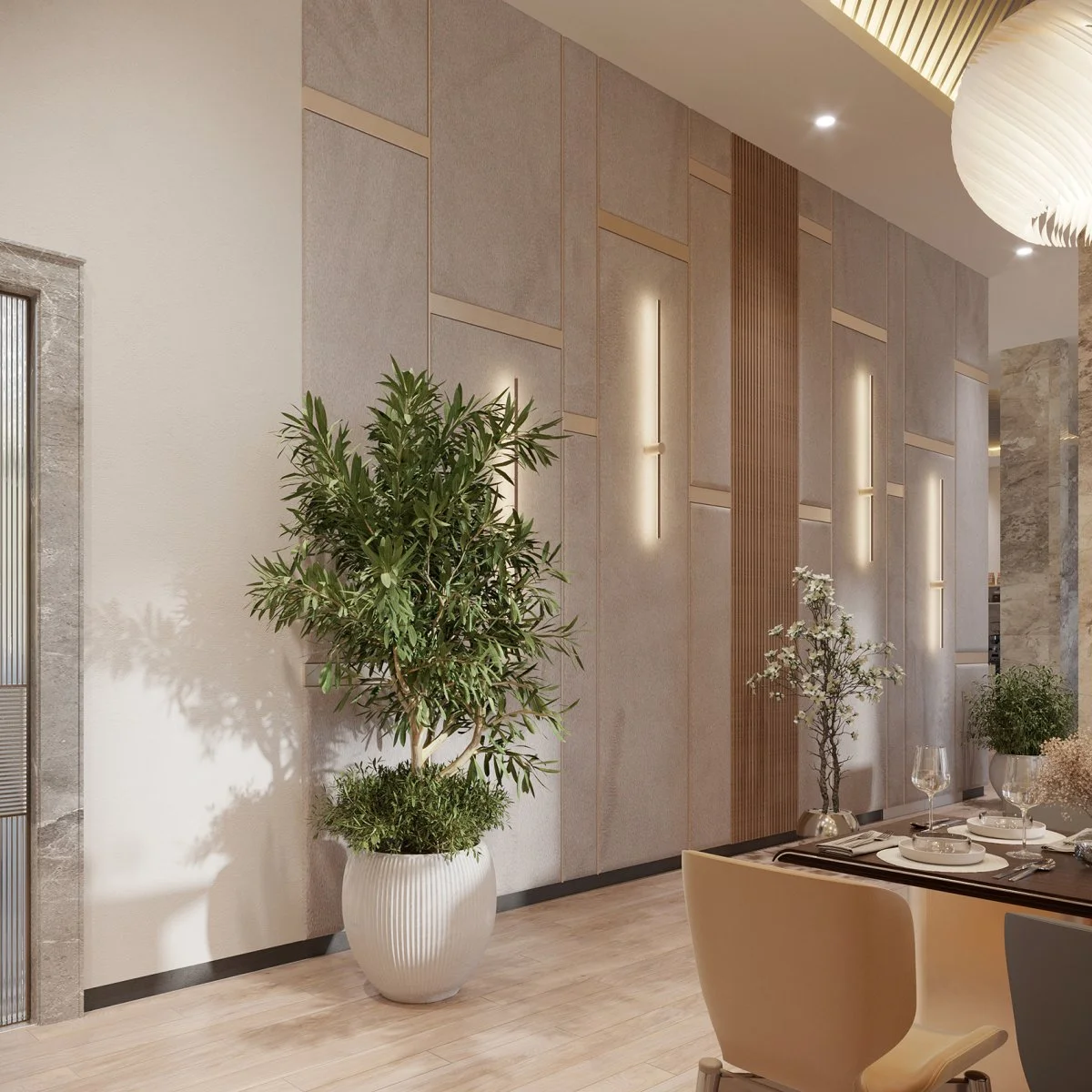 3Д визуализация холла отеля и ресторана в Ялте