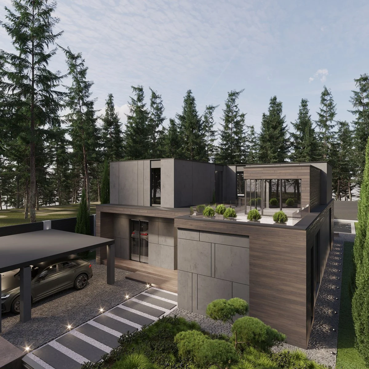 3Д визуализация планируемого элитного частного дома