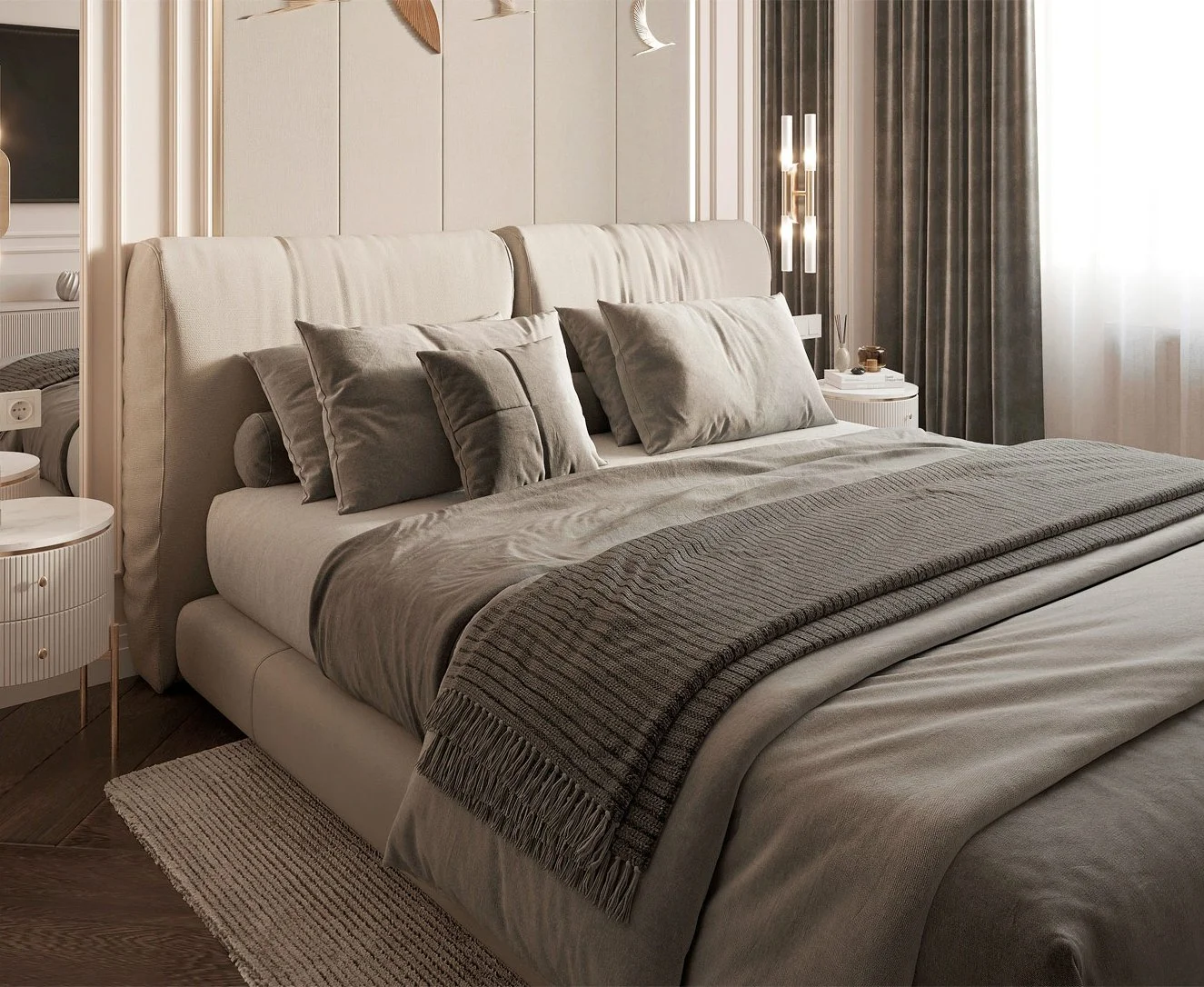 3D Визуализации спальни в доме