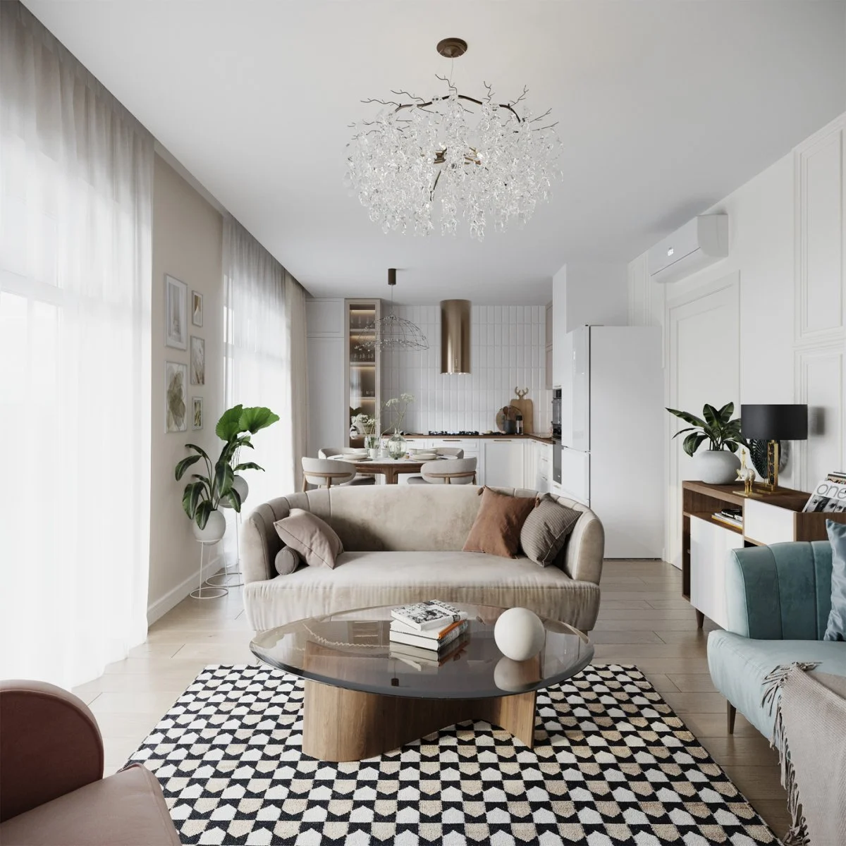 3D визуализация интерьера коттеджа в Краснодаре