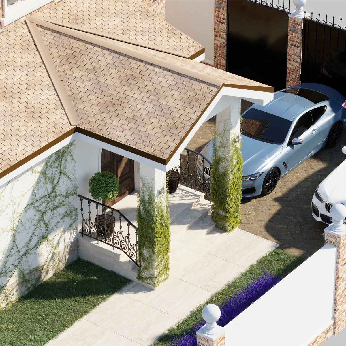 Коттедж 3Д визуализация под ключ фасад и интерьер