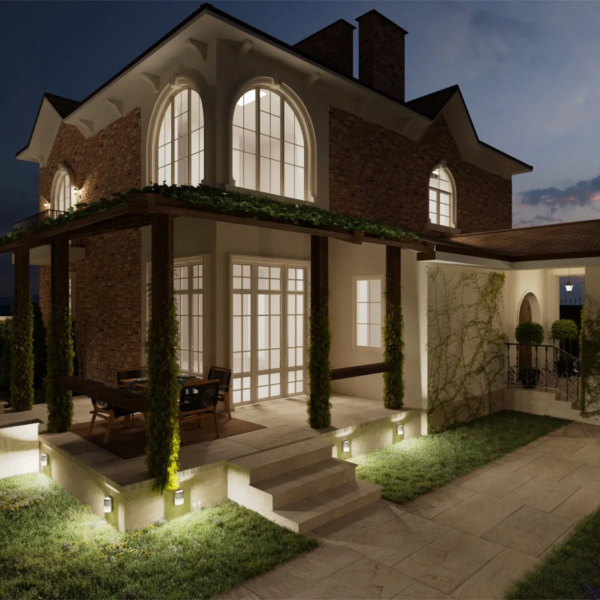 Коттедж в Горячем Ключ 3Д визуализация фасада и дома