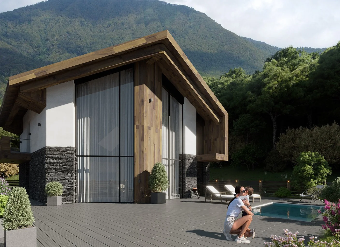 3Д визуализация коттеджей премиум класс