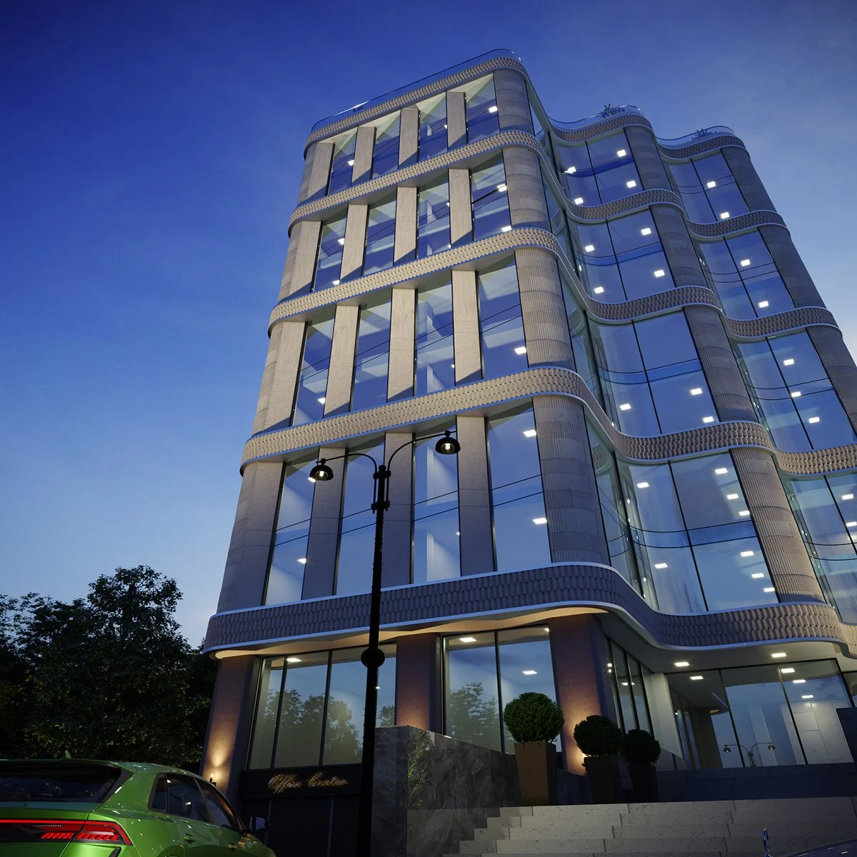 Сочетание античной и современной архитектуры визуализация