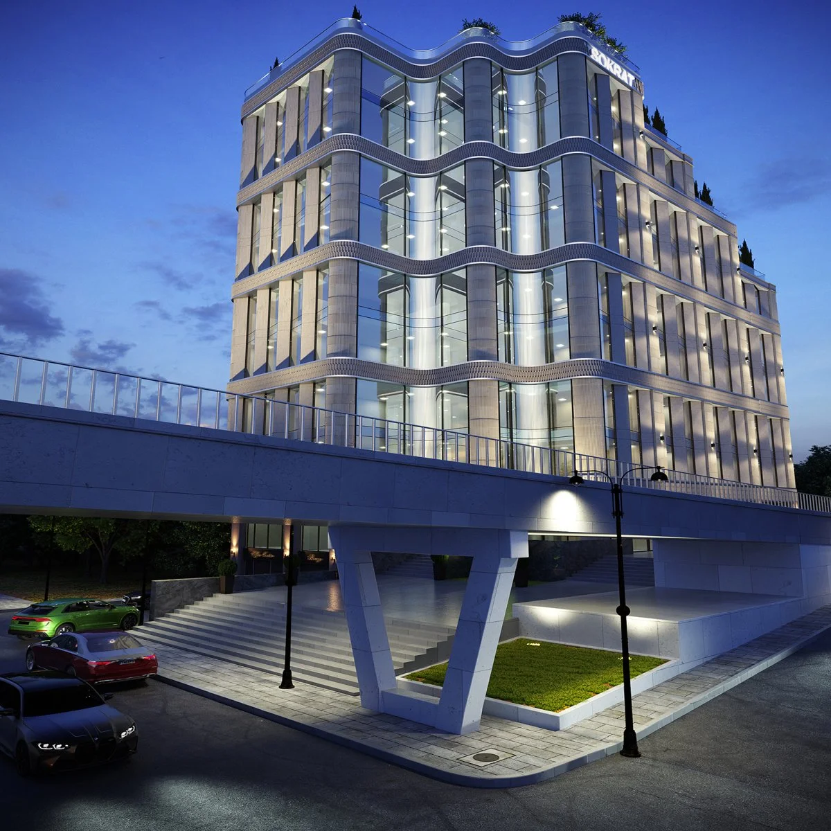 3Д визуализация 12 этажное здание