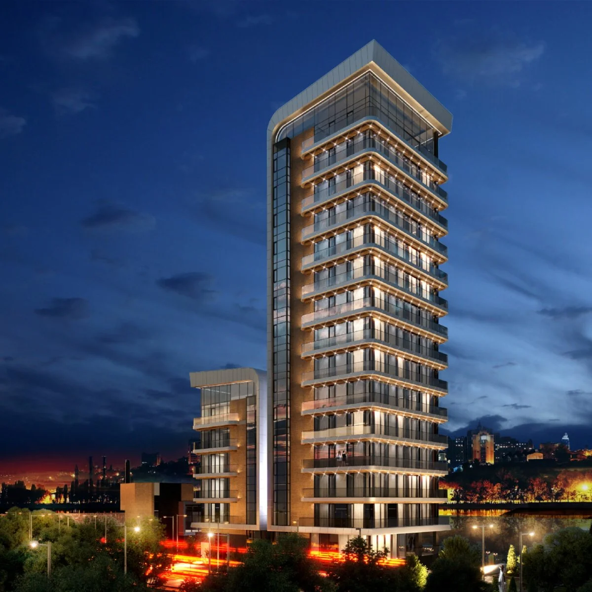 дизайн архитектуры современный органический стиль, комплексная жилая застройка 3д проект ростов на дону